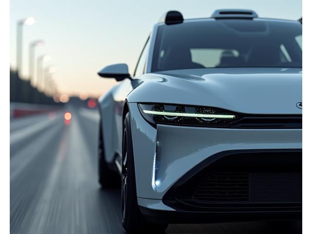 Advanced sensor technology integrated into a modern autonomous vehicle.