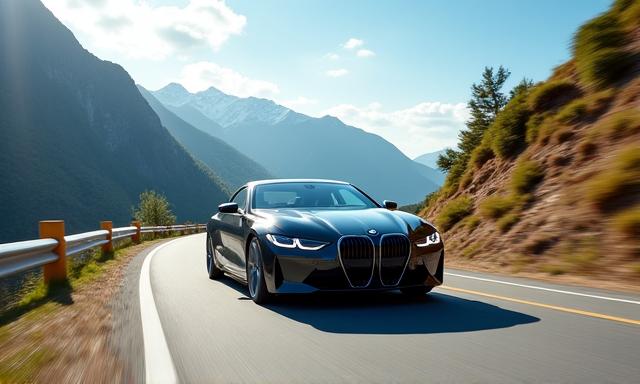 2023 BMW iX on a winding road with mountains